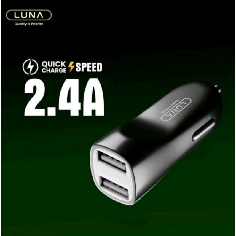 LUNA R1B4 ADAPTOR CHARGER MOBIL FAST CHARGER PLUG IN LUNA TYPE C 2 PORT 2,4 A