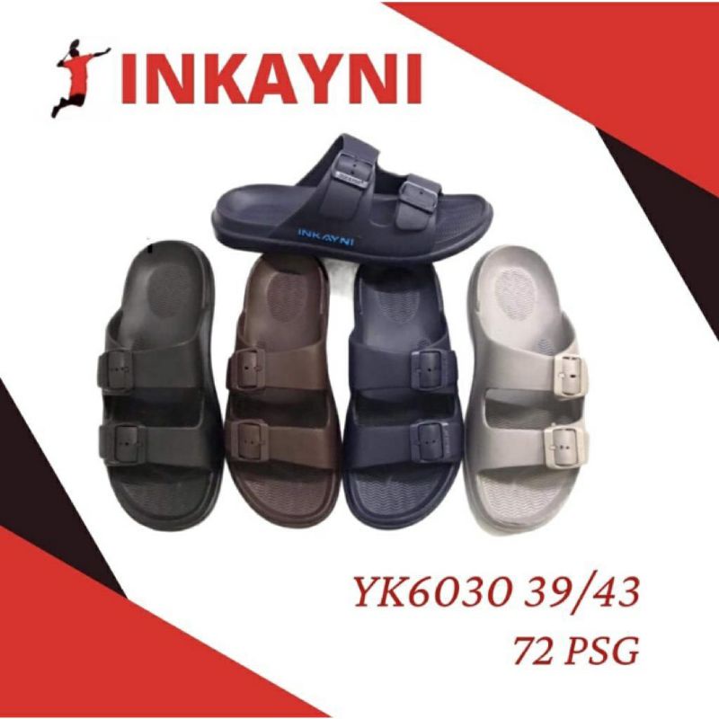 Sandal Slop Ban Dua Pria Karet Inkayni | Sandal Slide Pria Inkayni 6030 | 39-44
