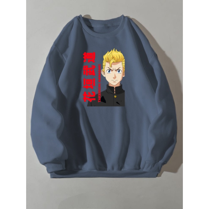 Sweatshirt Crewneck Cowok / Cewek Anime Japan TAKEMICHI  Crewneck Anime Kekinian Terbaru