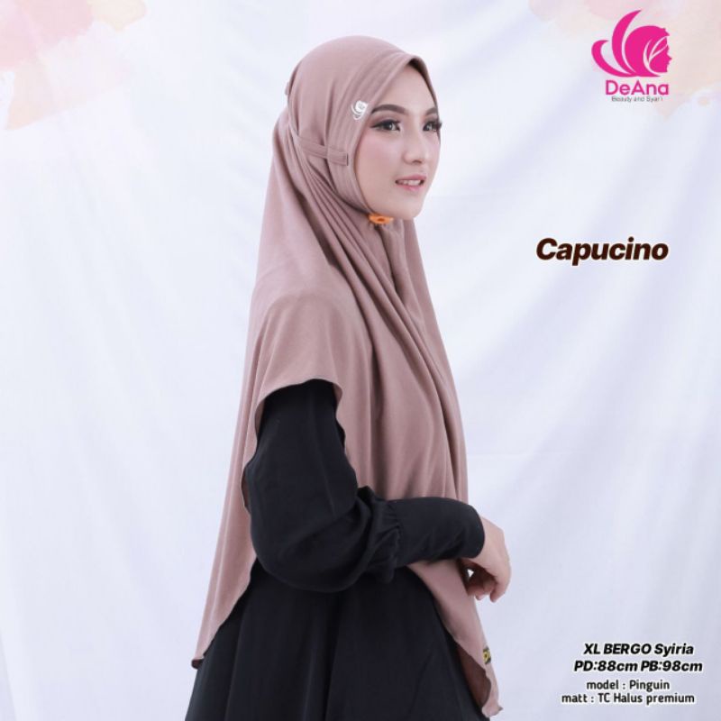 Jilbab BERGO size XL PINGUIN Matt kaos tc halus