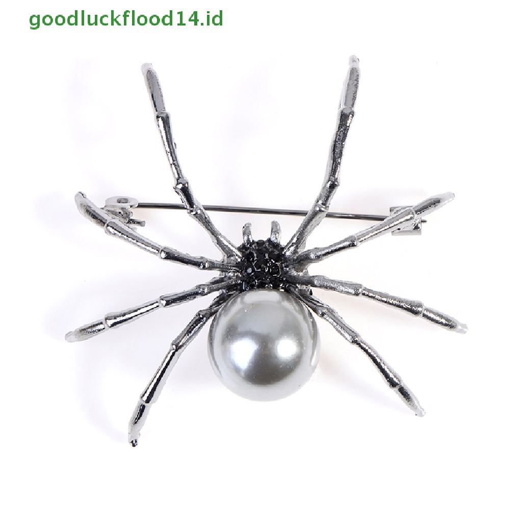 [GOOGFOUR] 1pc Spider Mutiara Bros Korsase Perempuan Hadiah Aksesoris Pria Fashion Perhiasan [TOP]