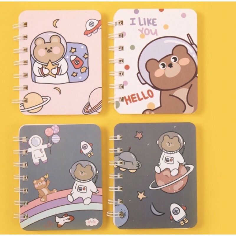 Buku Note A7 Karakter lucu / Notebook Mini Ring Motif