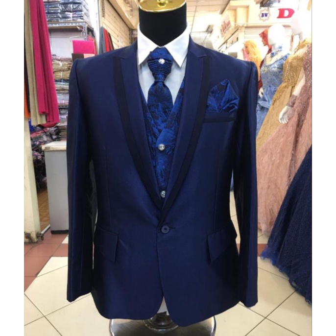 JAS PENGANTIN PRIA BIRU DONGKER/JAS WEDDING PRIA/JAS FORMAL PREMIUM/JAS NIKAH BIRU