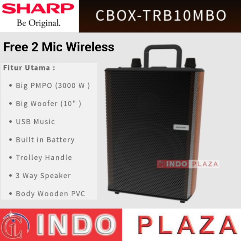 SPEAKER TROLLEY SHARP 10 Inch CBOX-TRB10MBO NEW 2023