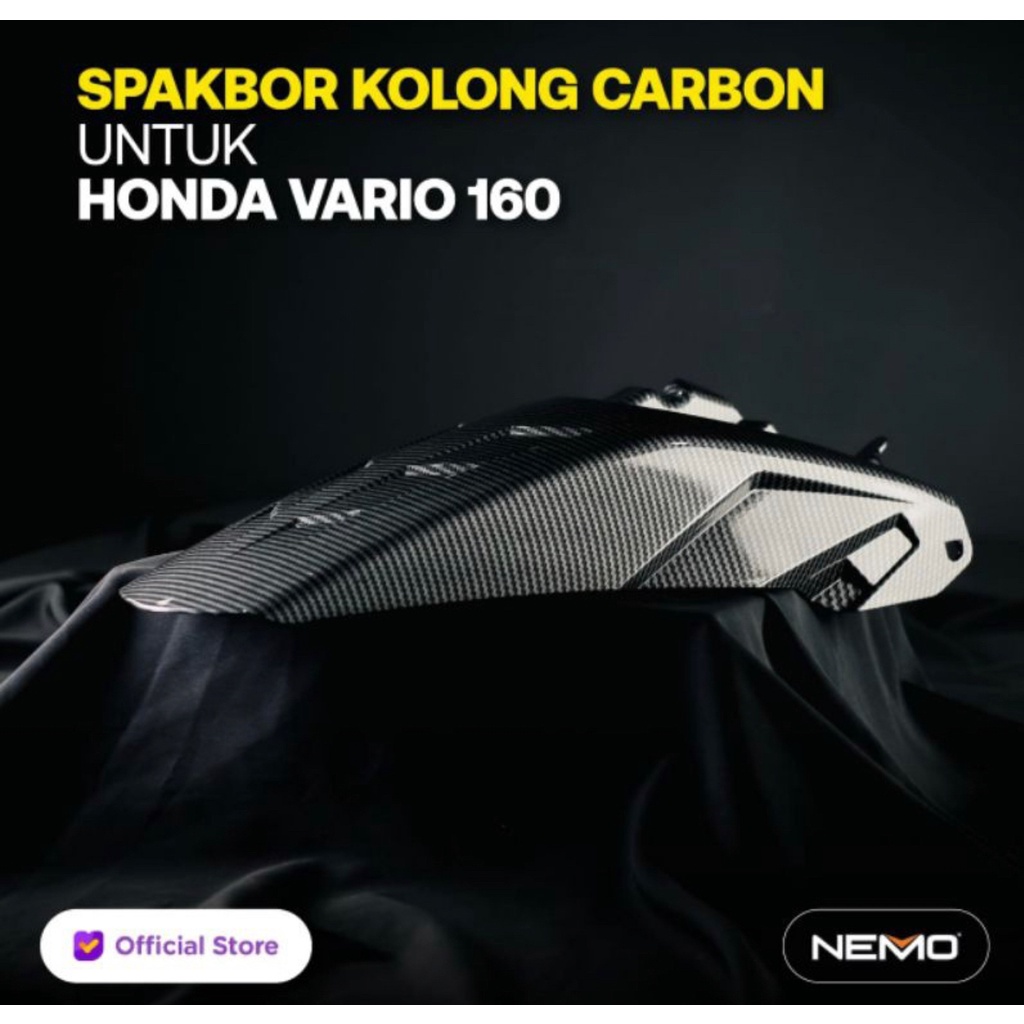 Spakbor Kolong Honda Vario 160 New Karbon Carbon Hitam Doff Original Nemo – Charmoto