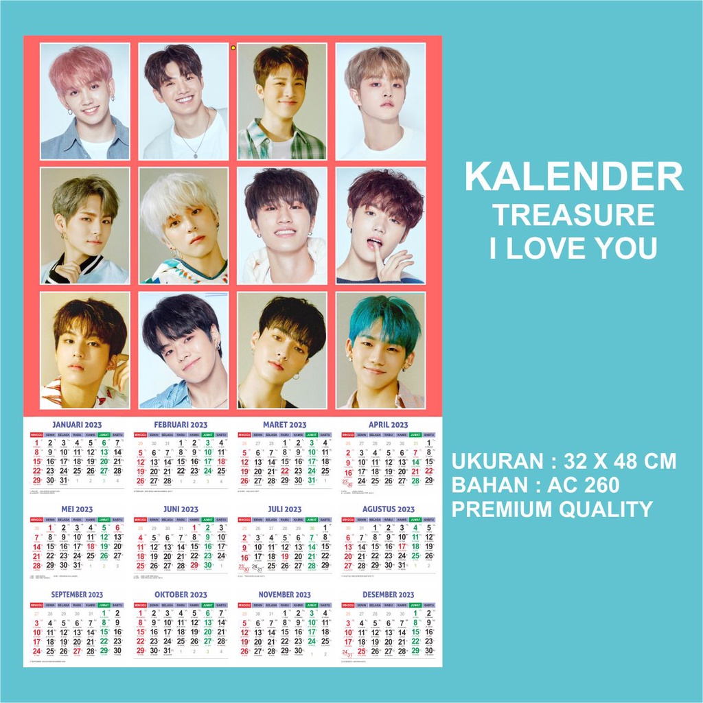 (READY STOCK) KALENDER 2023 - TREASURE - I LOVE YOU - KALENDER KPOP MURAH