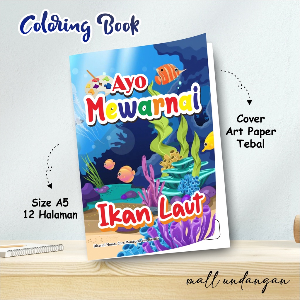 

BUKU EDUKASI MEWARNAI ANAK - BUKU MEWARNAI IKAN LAUT - BUKU EDUKASI ANAK PAUD TK