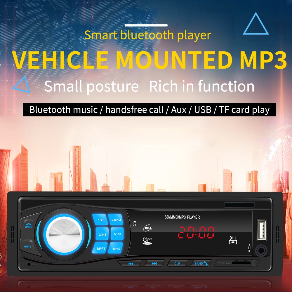 ESSGOO Single 1 Din Car Stereo Radio Bluetooth MP3 Car Player FM Receiver USB/TF/AUX Radio