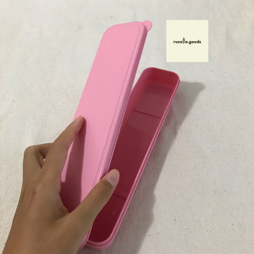 Box Alat Makan Tempat Sendok Garpu Sumpit Pisau Makan Wadah Besar Kecil Pink Hijau Biru Neon Kuning Hitam Putih