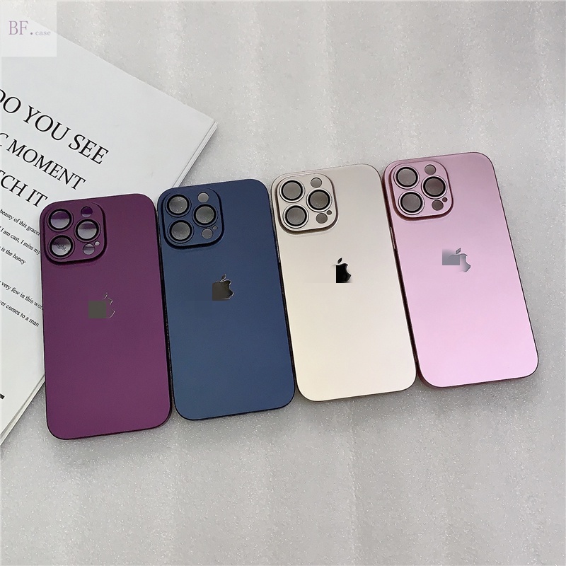 IPHONE Hard Case Matte PC Ultra-Tipis Untuk Lensa Iphone14 13 12 11 Pro Max Casing Perlindungan Full Cover