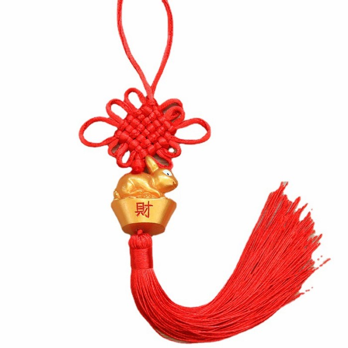 Gantungan Kelinci Gold Tassel Merah Imlek Tahun Baru Kelinci Grosir Ornamen Imlek Harga Grosir Termurah