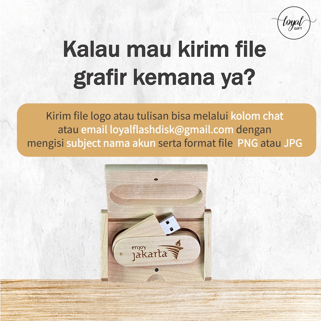 USB Flashdisk Kayu Flip + Box Tarik- GARANSI GANTI BARU