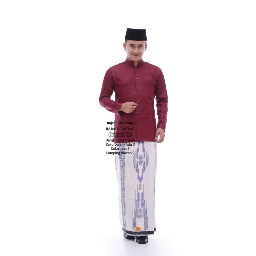 Baju Koko Polos Haibah / Habaib Koko polos putih / Koko  Polos Silver / Koko polos Warna Warni