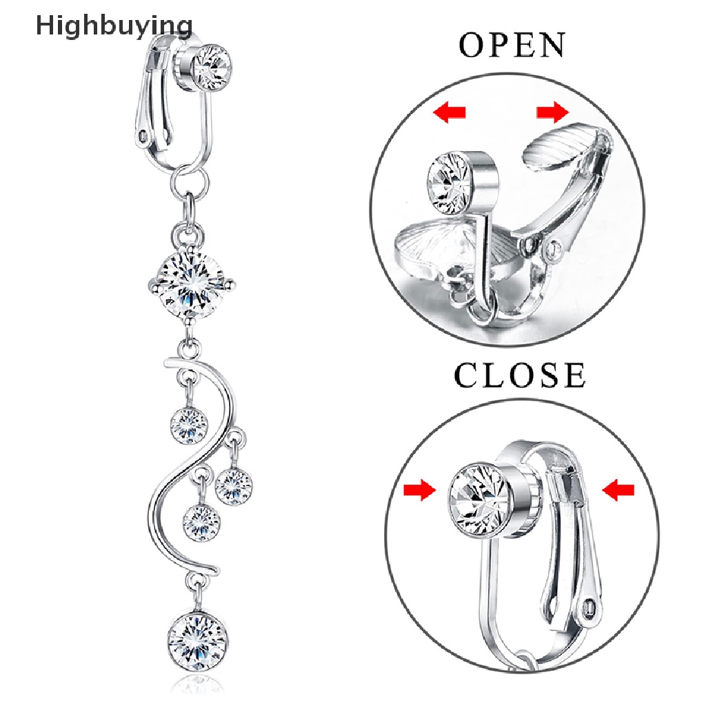 Hbid 1Pc Cincin Pusar Perut Palsu Clip On Belly Non Pusar Ring Glory