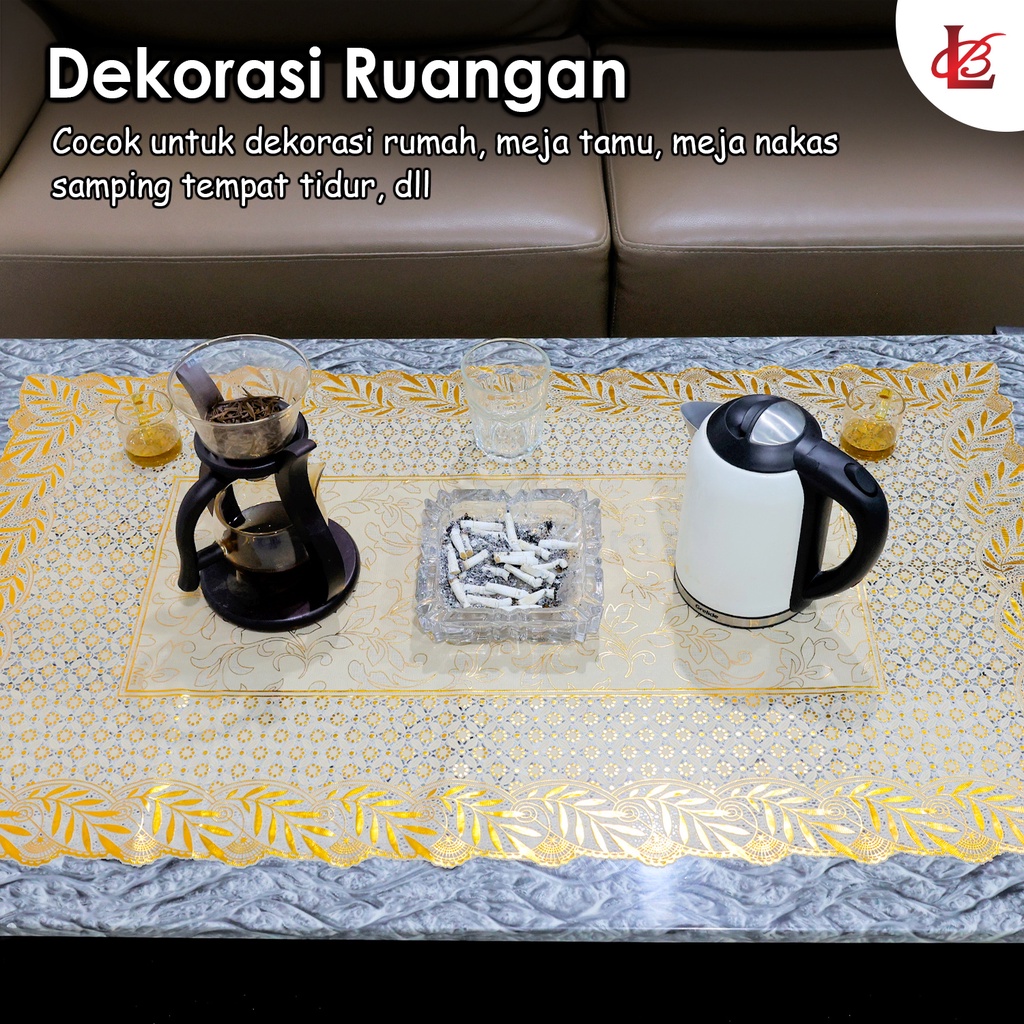 Taplak Meja Tamu Motif Bunga Anti Air Ukuran 60x100cm Bahan PVC Tebal Perlengkapan Dekorasi Rumah Import Terbaru - D3 - 88_Blanketstore