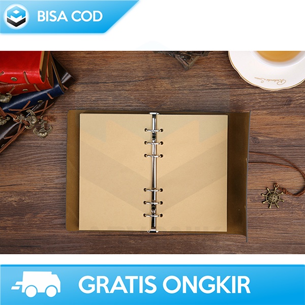 BINDER A5 BUKU CATATAN DESAIN RETRO NOTEBOOK AESTHETIC KULIT 171x105MM