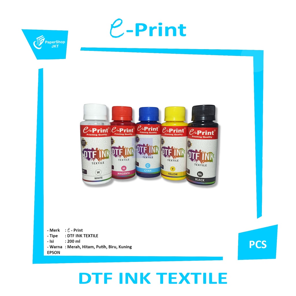 E-Print - Tinta DTF / Digital Transfer Film Epson 100 ml - Pcs