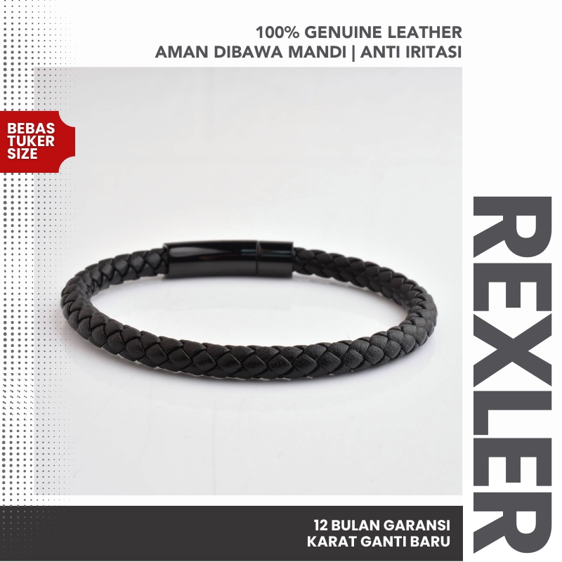 EXCLUSIVE ! GENUINE LEATHER BRACELET / Gelang Kulit Asli Pria (FORZA)