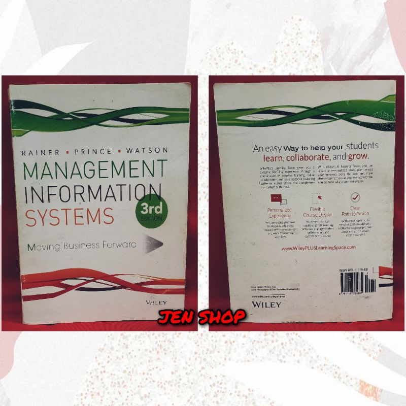 

[SECONDHAND] Buku Fotocopy Pelajaran Bekas Murah MANAGEMENT INFORMATION SYSTEM MOVING FORWARD BUSINESS 3rd EDITION Penerbit WILEY