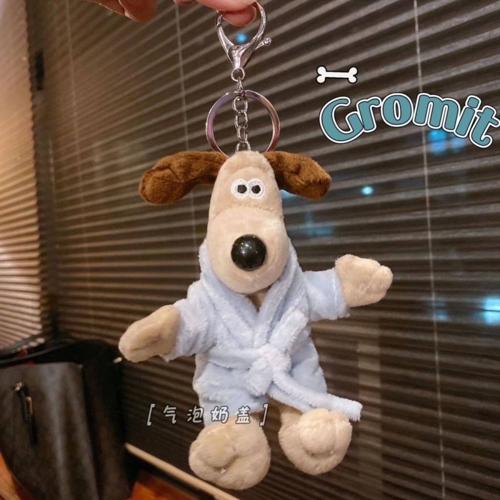 SearWallace dan Gromit Liontin Lucu Mewah Jubah Mandi Boneka Pasangan Gantungan Kunci Siswa Sekola00