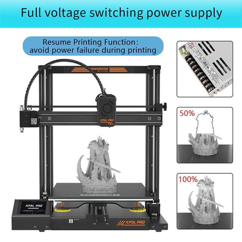 3D Printer Kingroon KP5L PRO XYZ Dual Linear Rail Direct Drive TMC2225