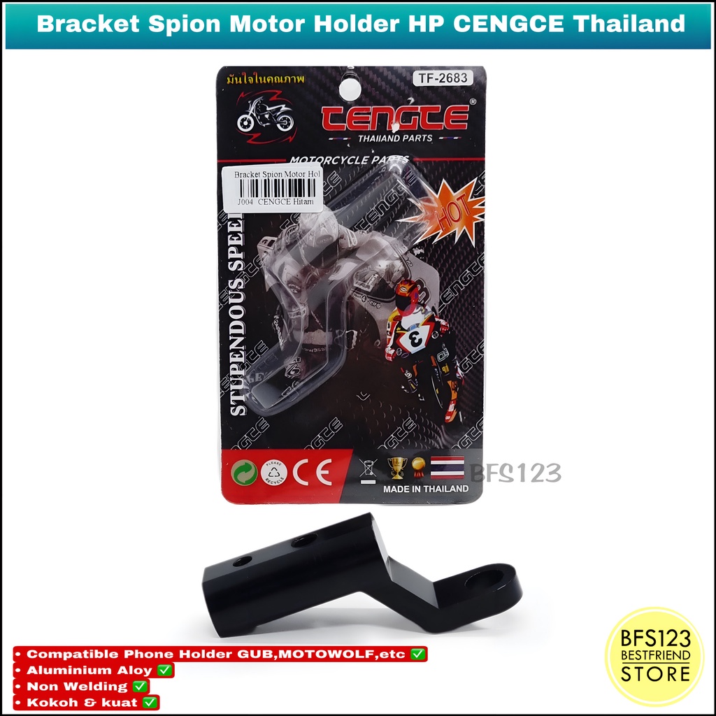 Bracket Spion Motor Holder HP Lampu Tembak FULL Aluminium Aloy Non Welding