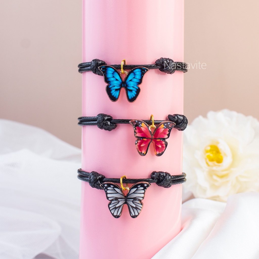 Gelang Tali Korea Kupu Kupu Couple Persahabatan