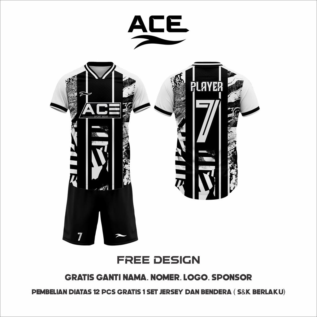 JERSEY FUTSAL HITAM FULL PRINT FREE DESIGN