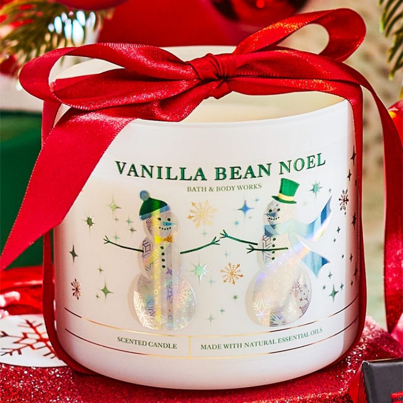 BATH AND BODY WORKS BBW VANILLA BEAN NOEL 3 WICK SCENTED CANDLE MADE WITH ESSENTIAL OILS 411 G vbn