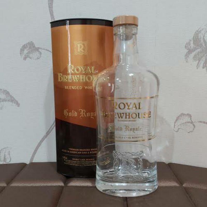 botol royal brewhouse botol bekas minuman keras miras + box free packing aman