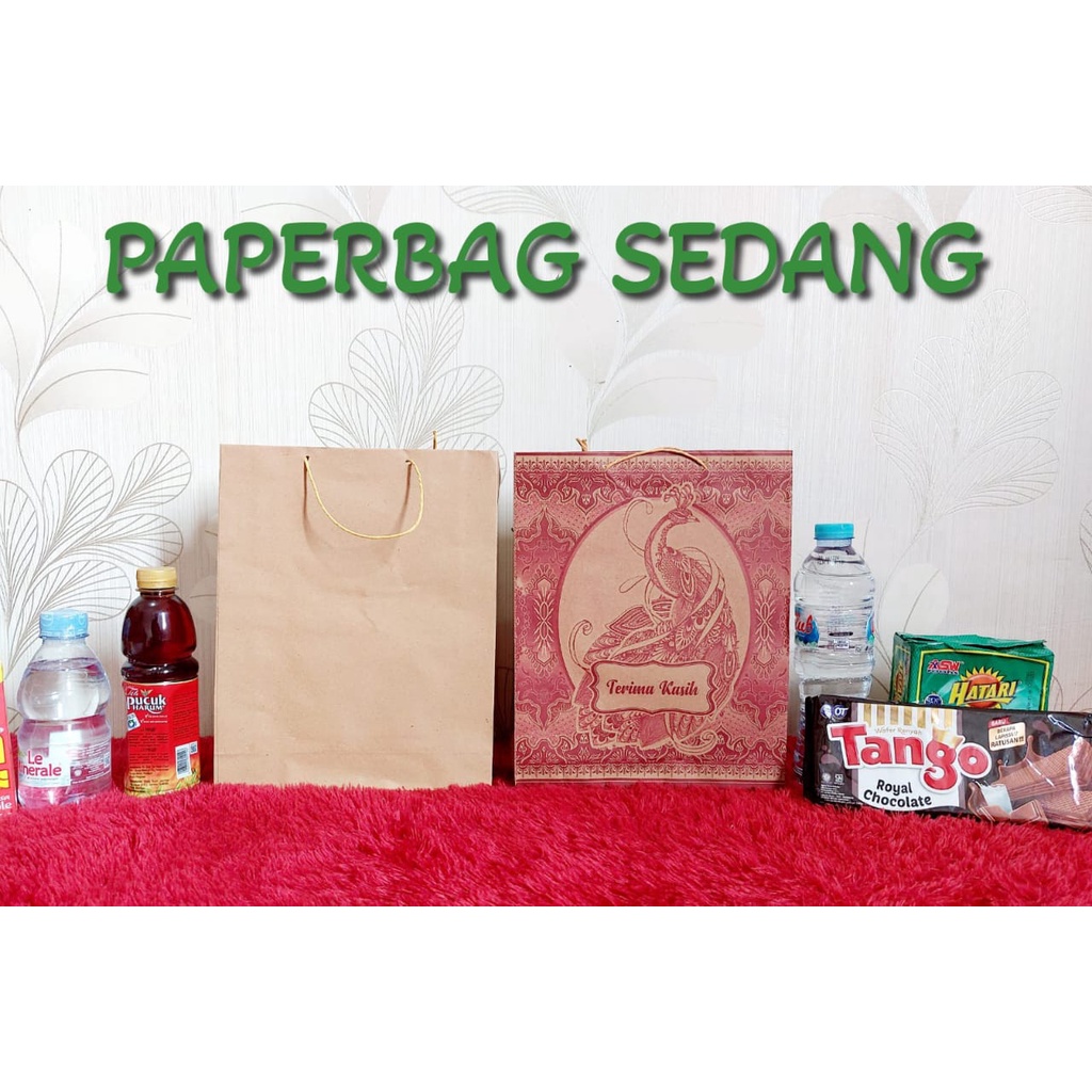 

Paper bag polos coklat SEDANG / paperbag Motif / tas kertas murah polos coklat dan batik
