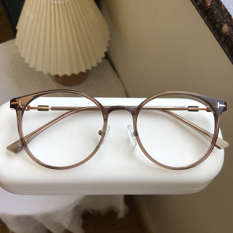 Kacamata Korea Anti Radiasi Wanita T-Huruf Dekorasi TR90 Frame