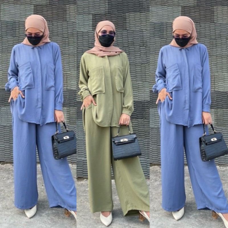 LUZY ONE SET CRINKLE AIRFLOW///STELAN CRINKLE AIRFLOW TERBARU