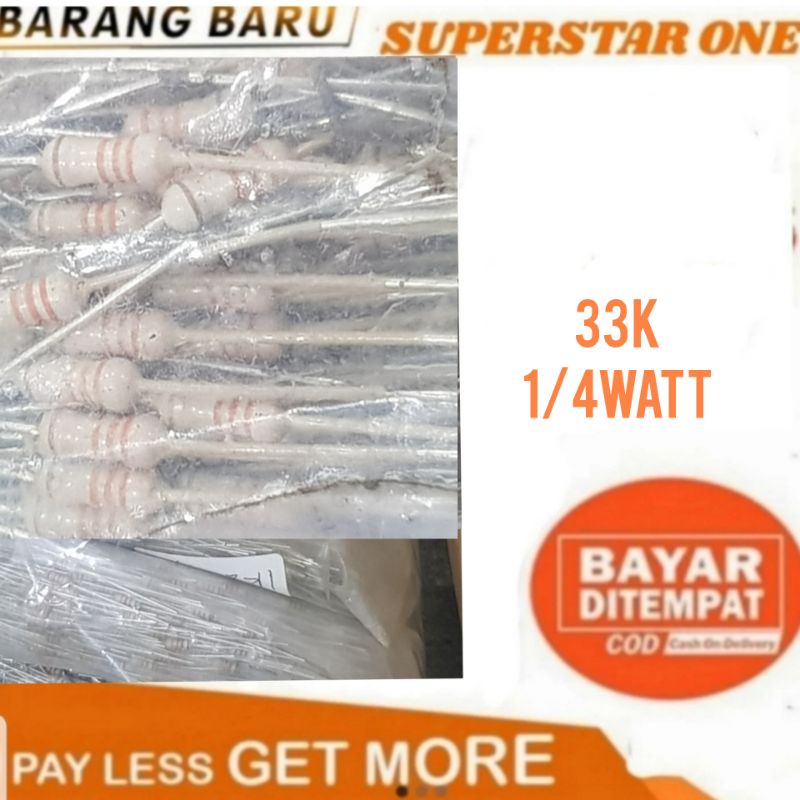 resistor 33k 1/4watt R 33k 1/4 watt
