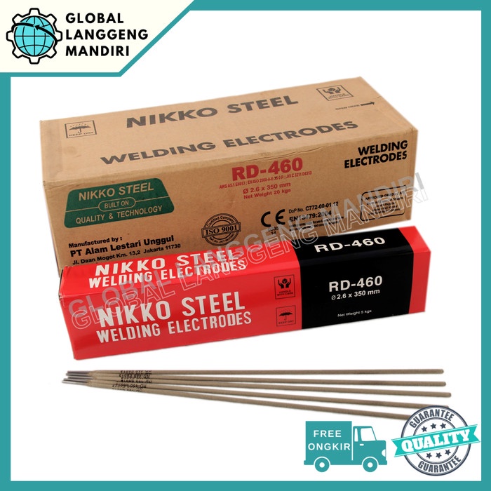 KAWAT LAS NIKKO RD460 2.6MM (5KG) / RD 460 2.6 MM STEEL