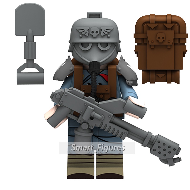 Minifigures Death Korps Insinyur Krieg Pyro Sersan Psyker Imperial Guard Warhammer 40k Mini Angka Mainan Hadiah