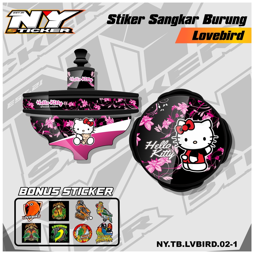 Sticker Decal Sangkar Lovebird Model Batman - Stiker Tebok Lovebird Tipe Batman 02