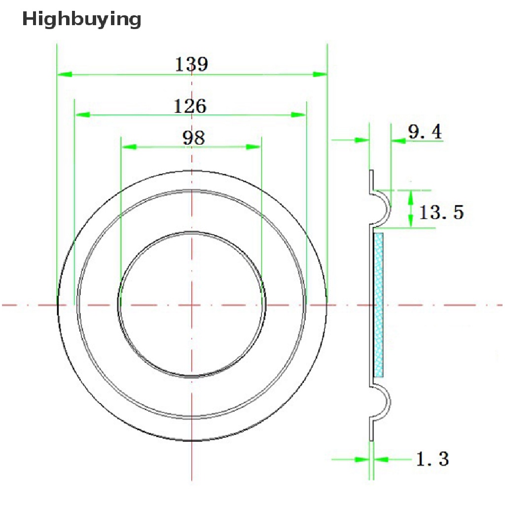 Hbid 139mm Speaker Subwoofer Radiator Pasif Diafragma Karet Tanduk Diafragma Glory