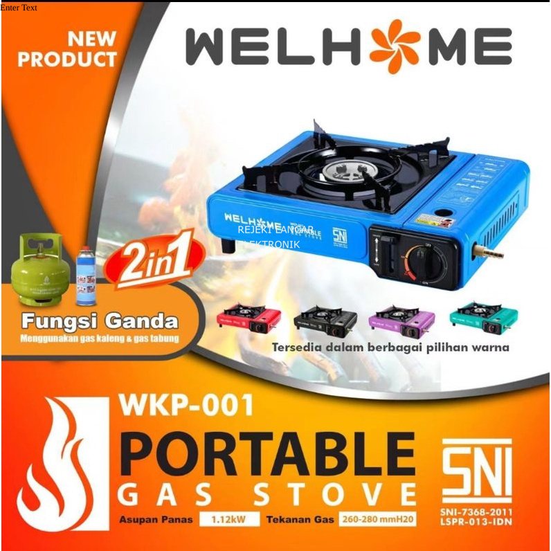 Kompor Gas Portable WELHOME 2 In 1