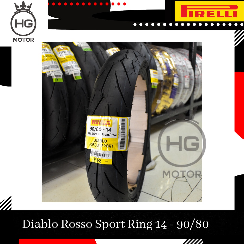 Ban Luar Motor Pirelli Diablo Rosso Sport 90/80 Ring 14 Vario Beat Dll