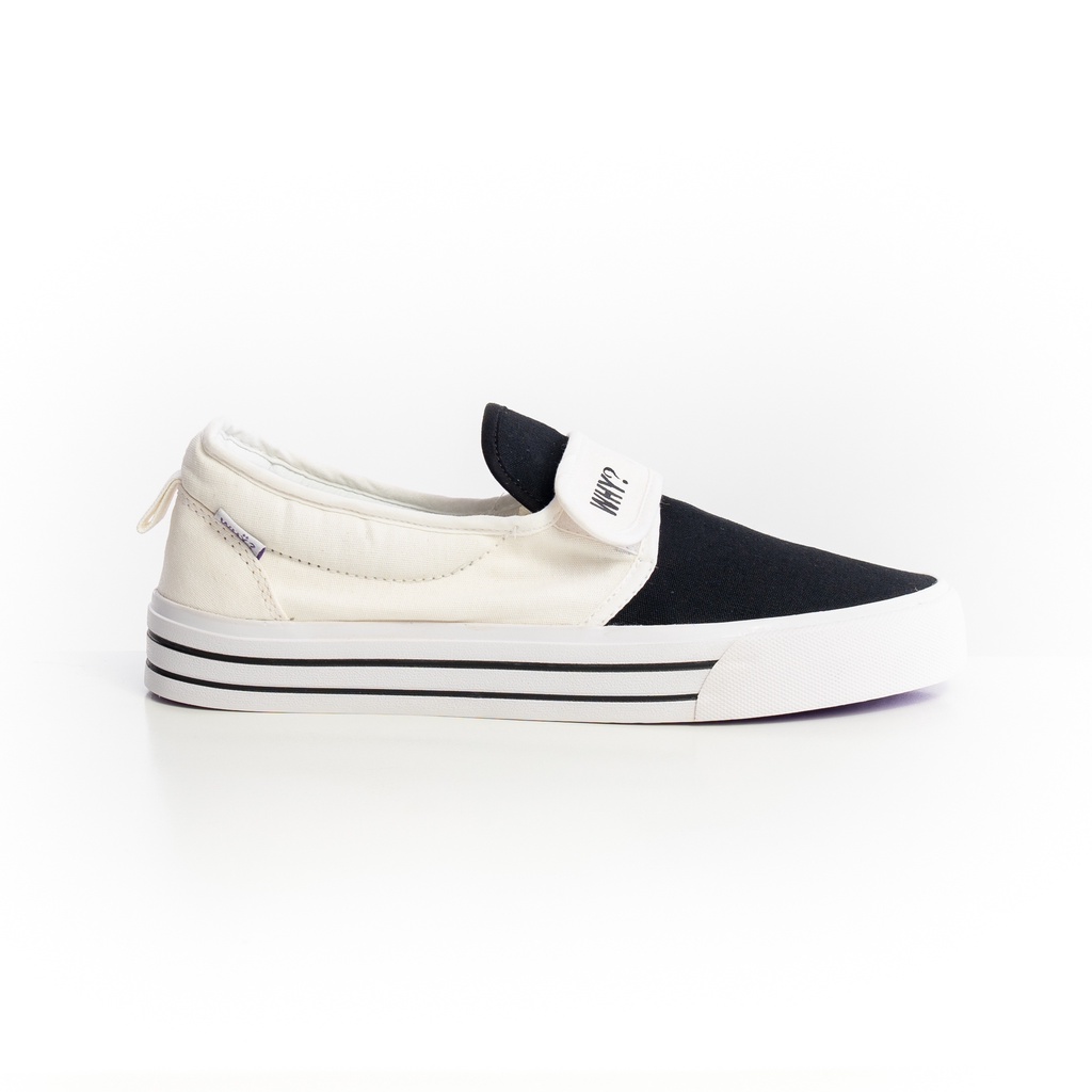 Sepatu Why Footwear - Slip On Ganciet Black White