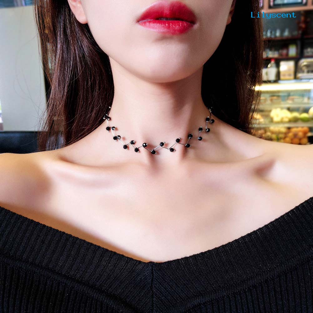 Ls Fashion Wanita Bercabang Mutiara Imitasi Manik-Manik Choker Kalung Pesta Perhiasan Hadiah