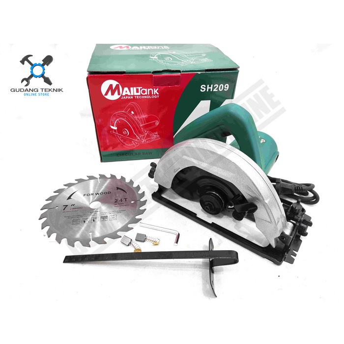 Mesin Circular Saw Potong Kayu Listrik 7&quot; SH209 MAILTANK / Mesin Gergaji Pemotong Kayu Triplek Listrik Ukuran 7 Inch SH 209 MAILTANK