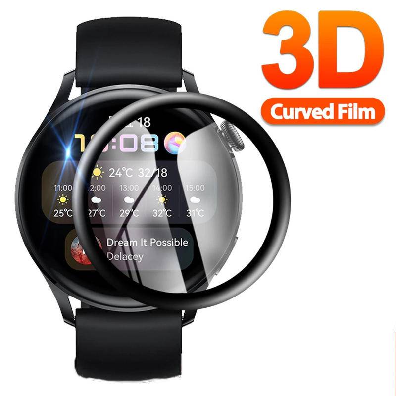 Pelindung Layar 3D Untuk Huawei watch Gt3 2 Pro 2e 42mm 46mm 43mm Full Cover Soft Fibre Glass Film Pelindung Untuk Huawei watch 3pro Fit 2d Screen case