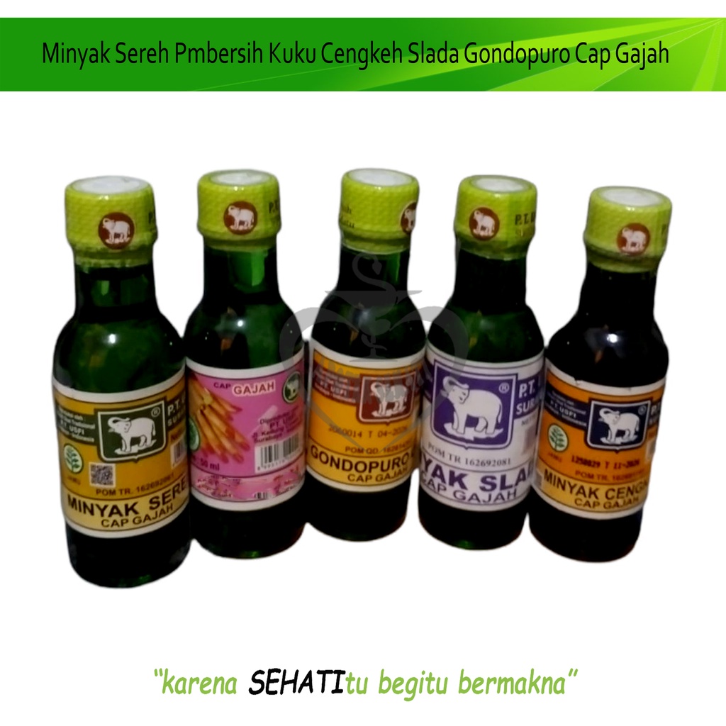 MInyak Seree Cap Gajah Botol Kaca Minyak Slada Cengkeh Gondopuro Aceton Original