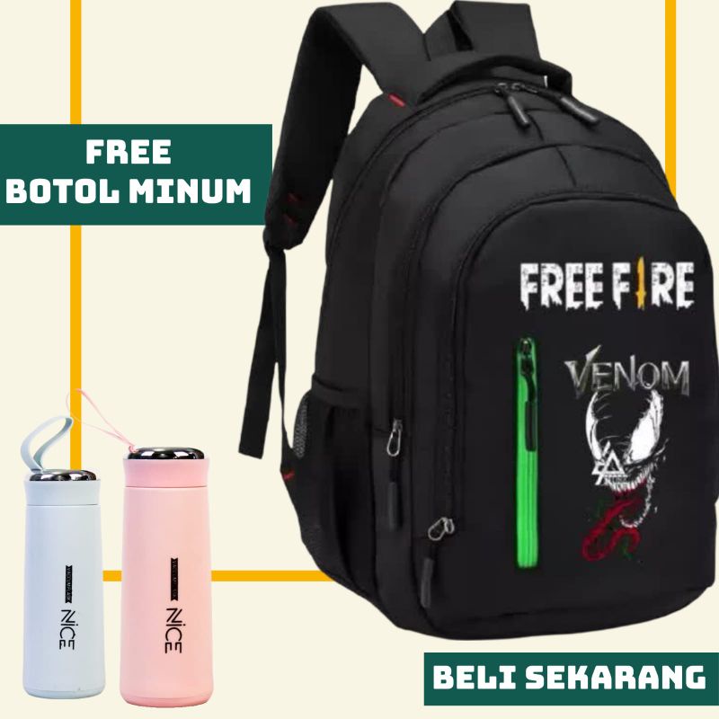 Tas Ransel Anak Pria Tas Ransel FREE FIRE VENOM Tas Ransel Sekolah keren