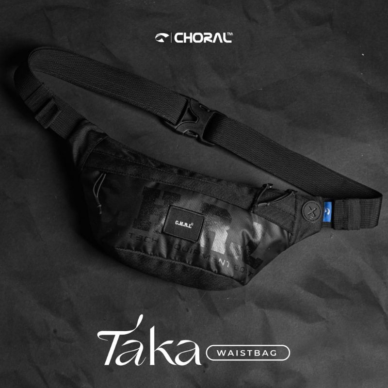 waistbag Choral TAKA black asli original / tas pinggang unisex keren