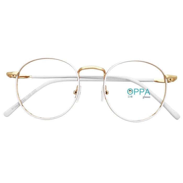 Frame Kacamata Korea Pria Wanita OPPA OP02 FWHGD Putih Bulat Fashion