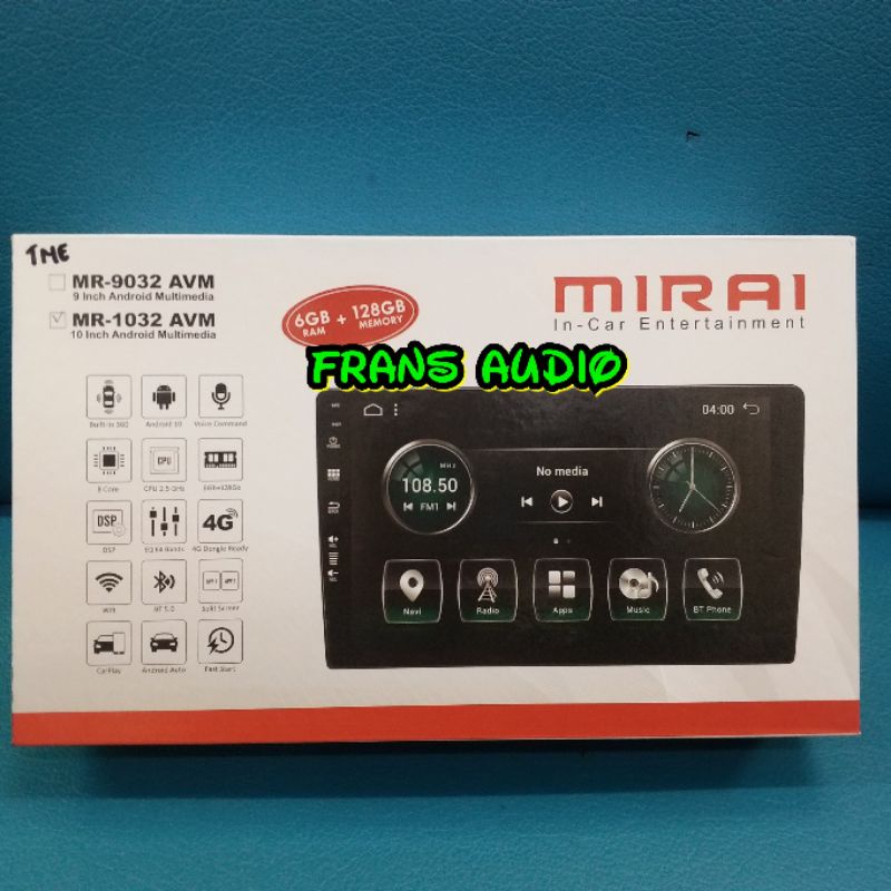 Mirai MR 1032AVM MR1032AVM head unit tape mobil Android 1032 AVM 10 inch kamera 360