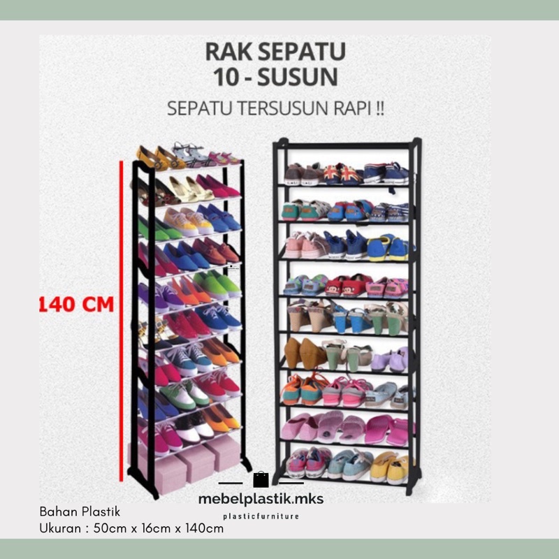 Rak Sepatu/ Rak Pakaian Jilbab/ Rak Gantung/ Rak Plastik Murah Susun 10